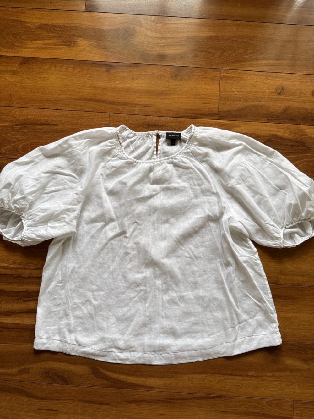 Who What Wear White Linen Blouse L